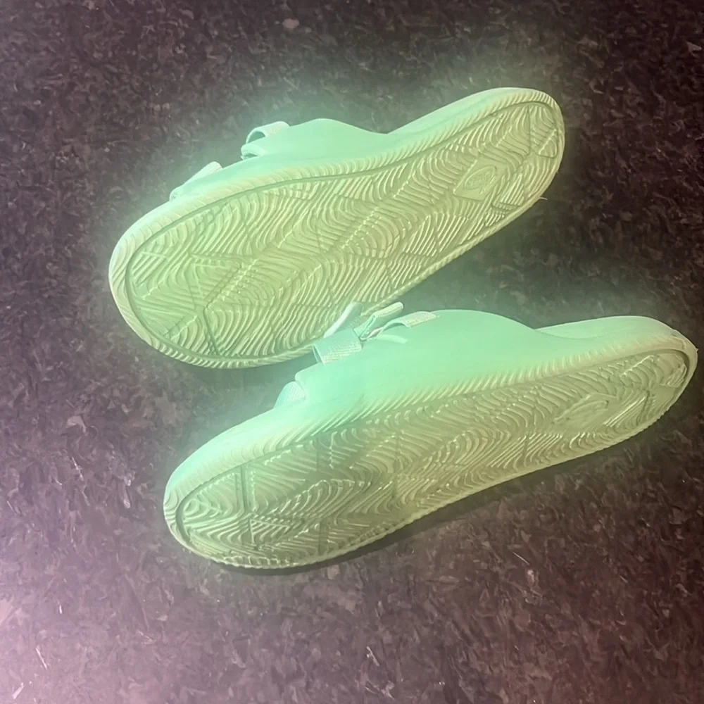 Kids Mint Green CHACO Slide Sandals